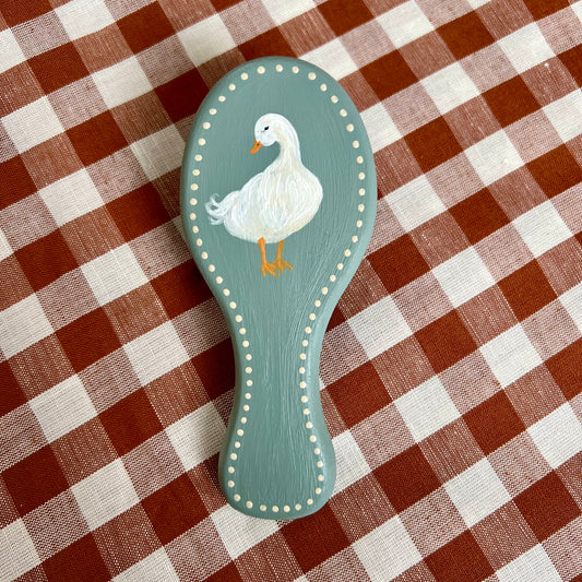 Hand-painted, Personalised Hairbrush ~ Duck