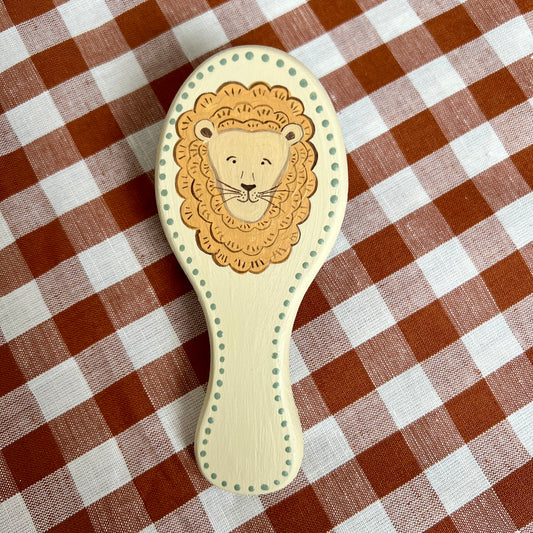 Hand-painted, Personalised Hairbrush ~ Lion