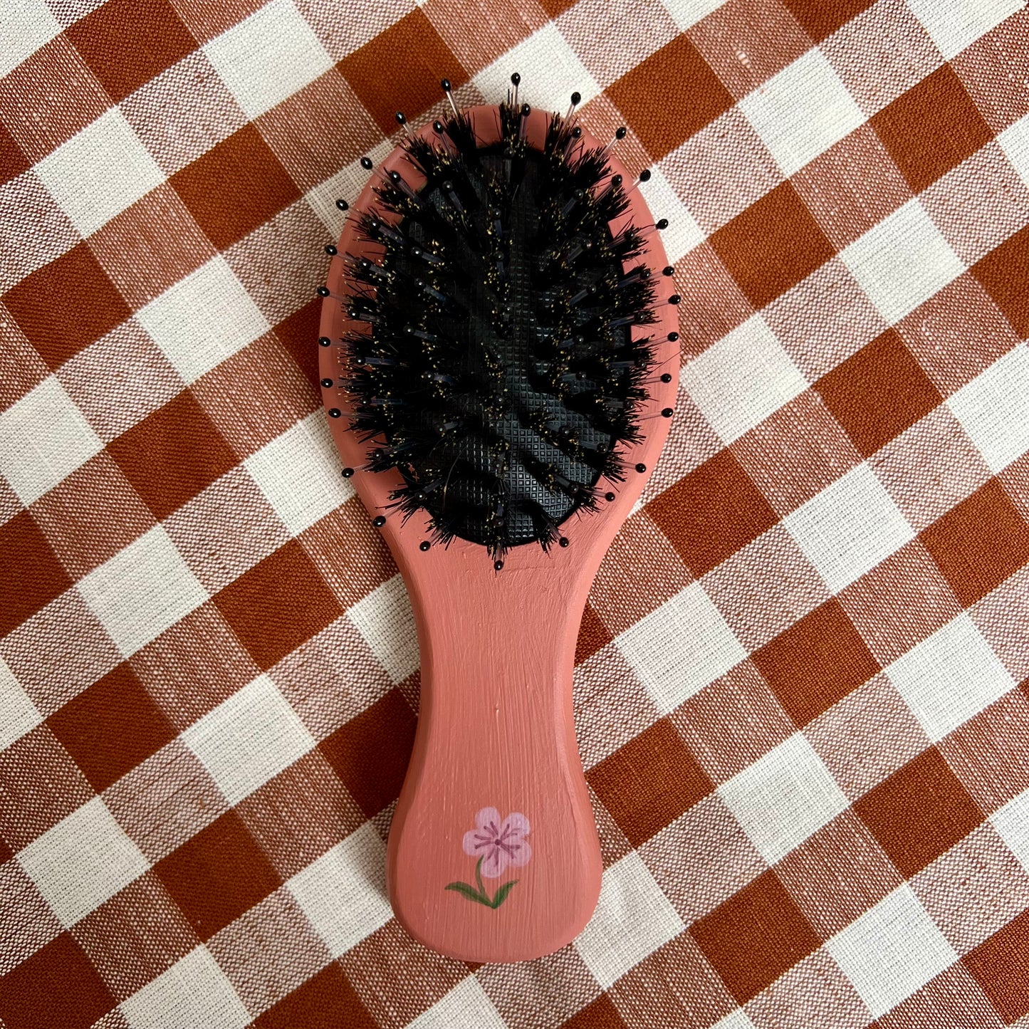 Hand-painted, Personalised Hairbrush ~ Wildflower Posy