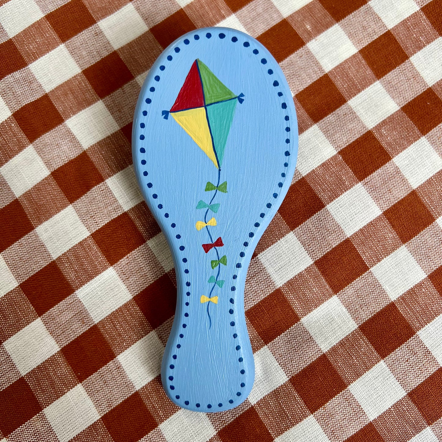 Hand-painted, Personalised Hairbrush ~ Kite