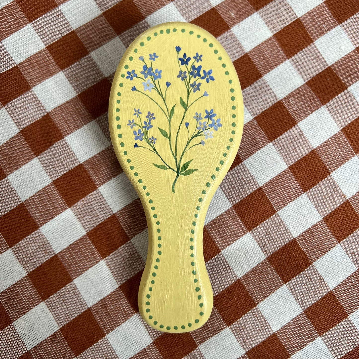 Hand-painted, Personalised Hairbrush ~ Forget-me-nots