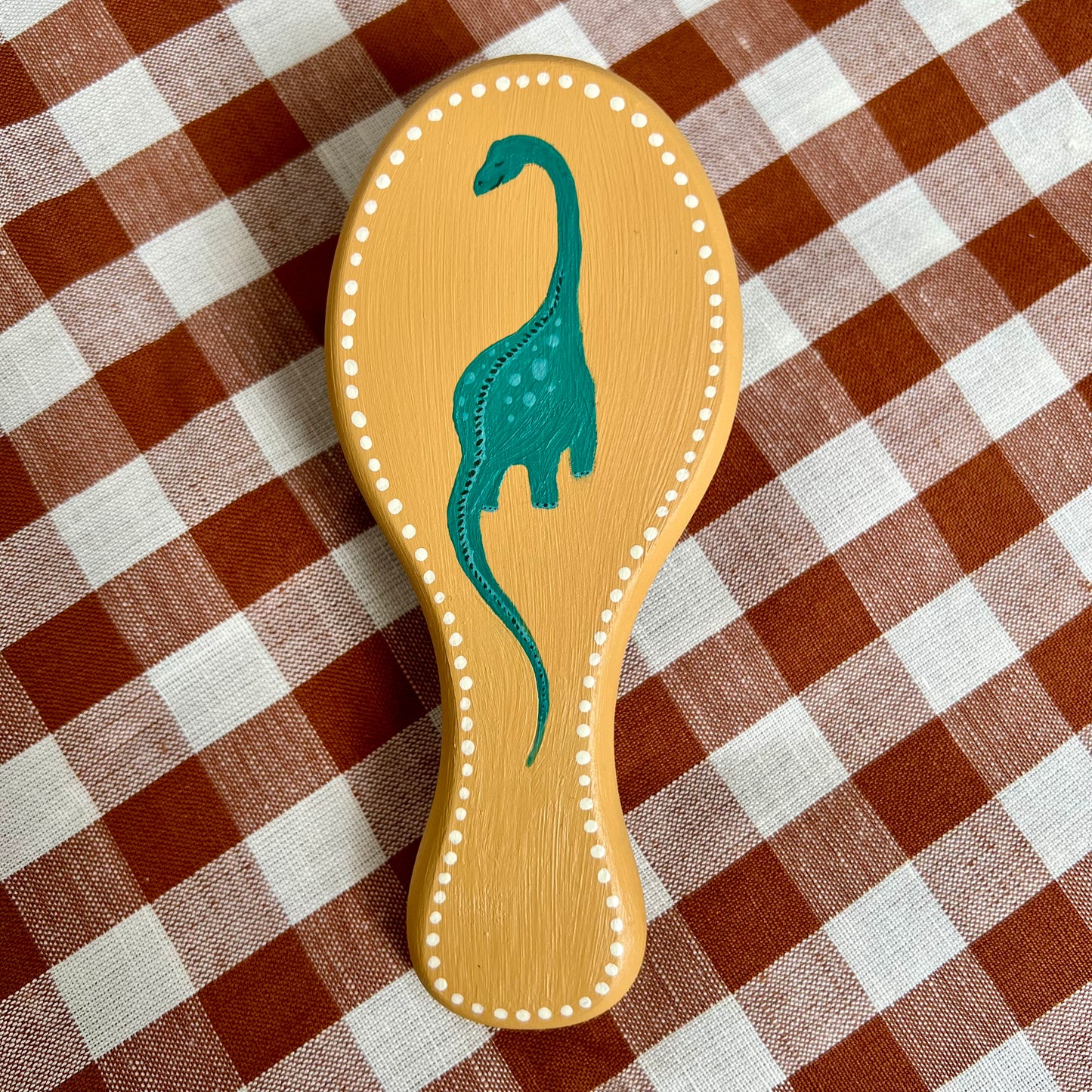 Hand-painted, Personalised Hairbrush ~ Dinosaur