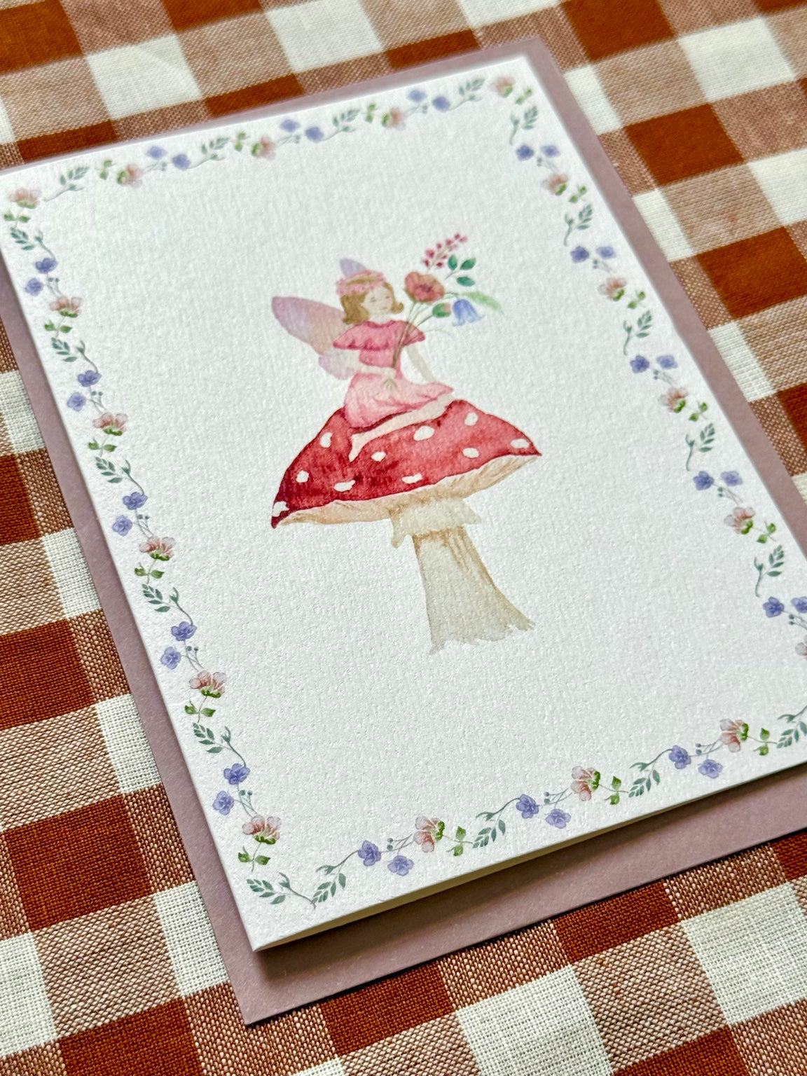 fairy greetings card, angled photograph