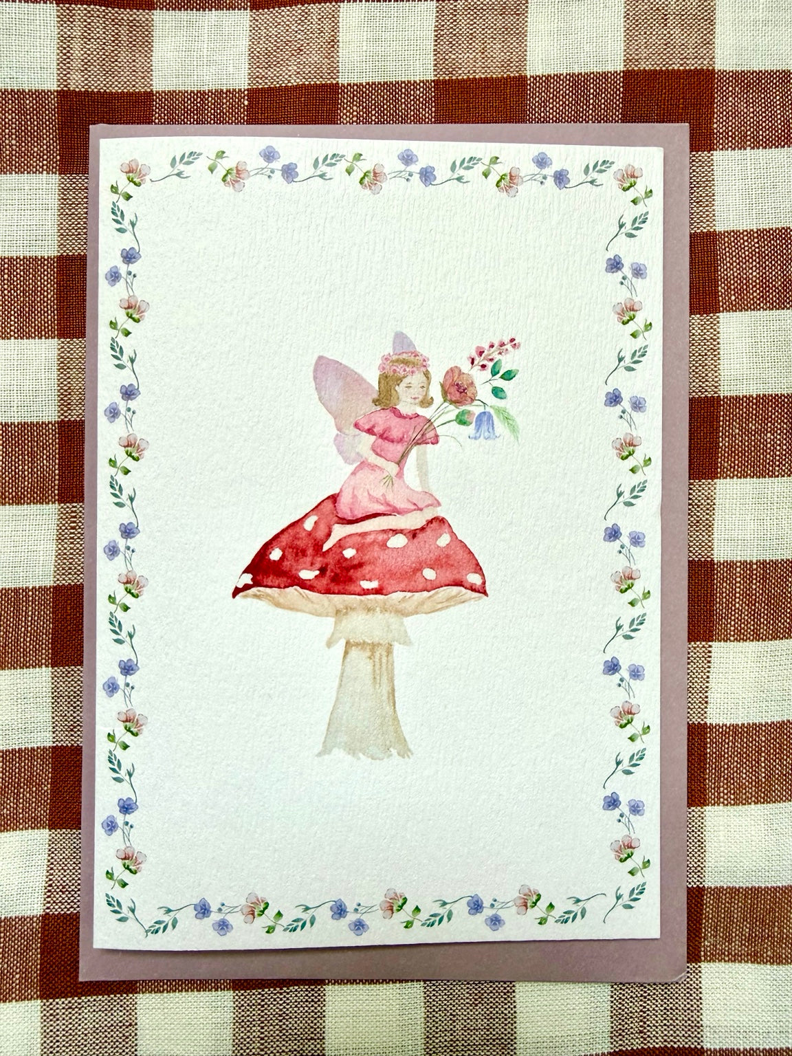 fairy greetings card, straight-on photograph