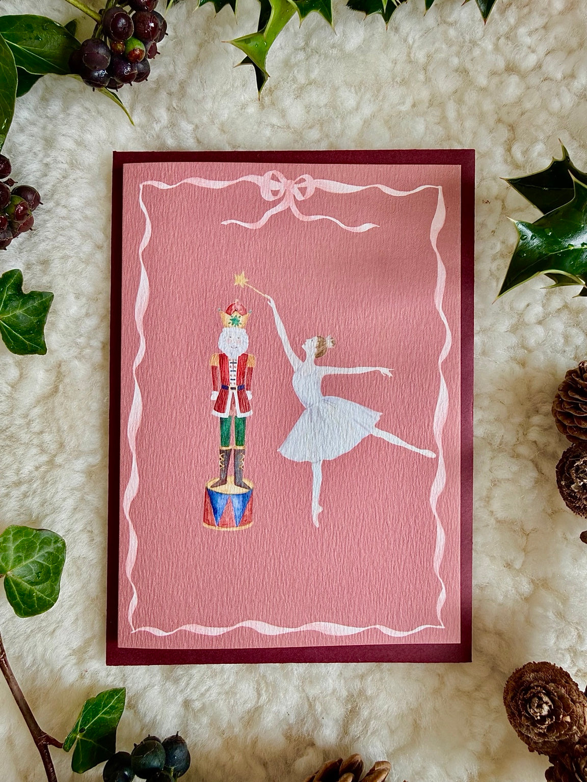Nutcracker and Ballerina greetings card, original product photograph