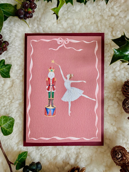 Nutcracker and Ballerina greetings card, original product photograph